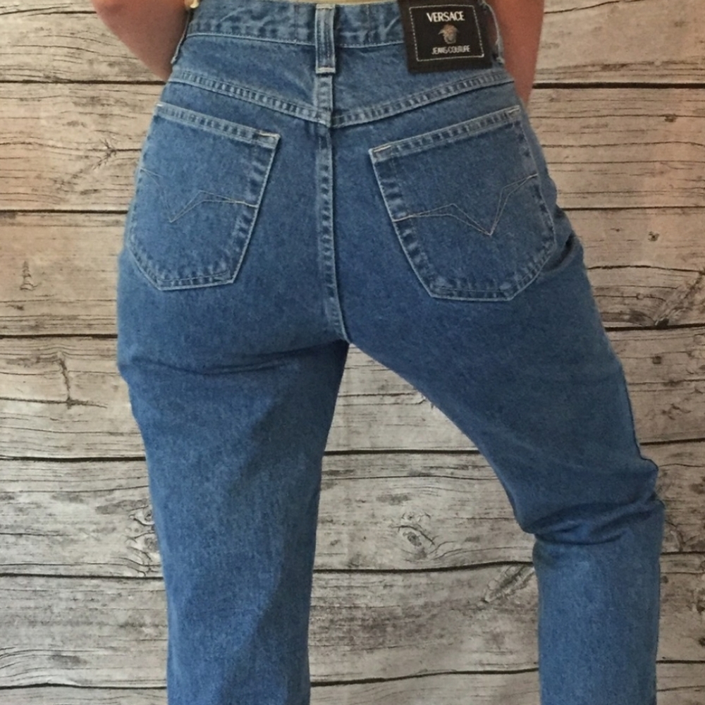 Versace Couture 90s high rise straight leg jeans